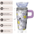 thumbnail image 3 of 20OZ Unicorn Lover Tumbler with Handle Double Wall Insulated Travel Mug Perfect Presents for Women Great for Birthday Christmas and Camping Trips with Friends, 3 of 6