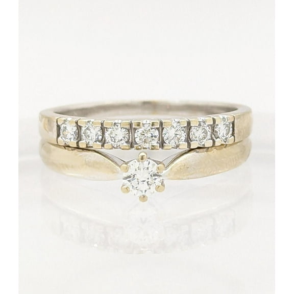 Yash Jewels 14K Gold Plated Yellow Round Cut 2.5Ct Natural Moissanite Wedding Ring Set