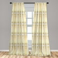thumbnail image 5 of Ambesonne Ethnic Curtains, Prehistoric Ombre Borders, Pair of 28"x63", Yellow and White, 5 of 5