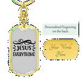 thumbnail image 3 of Jesus Everything Symbols Stainless Steel or 18k Gold Premium Swivel Dog Tag Keychain, 3 of 16