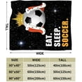 thumbnail image 4 of Soccer Blanket Plush Cozy Sports Throw Blankets for Girls Boys Women Men Kids Flannel Fleece Ultra Soft Fuzzy Party Blanket Gifts for Bed Couch Sofa 80"X60", 4 of 6
