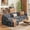 Dark Gray(Sofa), variant on Sofa, L-Shaped Sofa Couch with Deep Seat and Movable Footrest Sofa for Office|Living Room, Gray