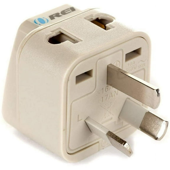 OREI Grounded Universal 2 in 1 Plug Adapter Type I for Australia, China, New Zealand and more - CE Certified - RoHS Compliant WP-I-GN