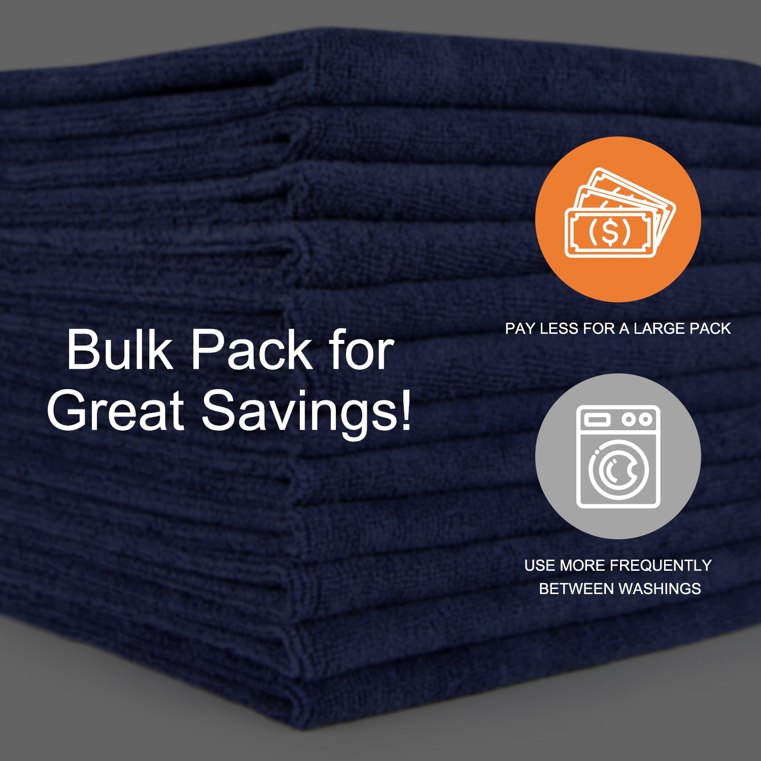 Arkwright Microfiber Gym Towels - Soft Quick Dry Hand Towel - 16 x 27 in. - (12 Pack) Blue