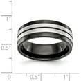 thumbnail image 4 of Chisel Stainless Steel Brushed and Polished Black IP-plated 8.2mm Band - Ring Size 11.0, 4 of 7