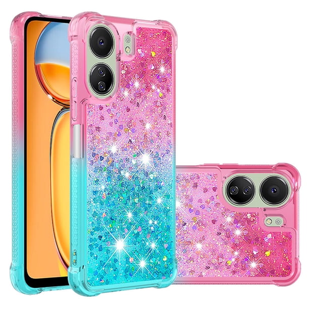 Funda para Xiaomi Redmi 13C 4G Transparente con Brillos Carcasa Protectora Antigolpes con Glitter Brillante