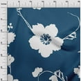 thumbnail image 3 of oneOone Polyester Spandex Teal Blue Fabric Floral Sunflower Silhouette Craft Projects Decor Fabric Printed By The Yard 56 Inch Wide, 3 of 4