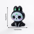 thumbnail image 3 of Small Resin Sugar Skull Rabbit Figurines Hand Painted Skeleton Ornament for Halloween Table Shelf and Cabinet Decor, 3 of 5
