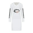 thumbnail image 3 of BZGTZT Womens Football Heart Print Hoodie Dress Football Fans Long Sleeve V Neck Pocket Pullover Hooded Midi Sweatshirt Dress, 3 of 5