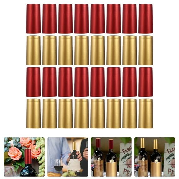 200 pcs Wine Bottle Heat Shrink Caps Wine Heat Shrinkable Cap Bottle Sealing Shrinkable Caps