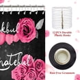 thumbnail image 4 of Pink Rose Shower Curtain Sets, Thankful Grateful Blessed Bathroom Curtain with Non-Slip Rug, Toilet Lid Cover, Bath Mat and 12 Hooks, Romantic Showy Floral Wedding Decor for Bath, 4 of 7