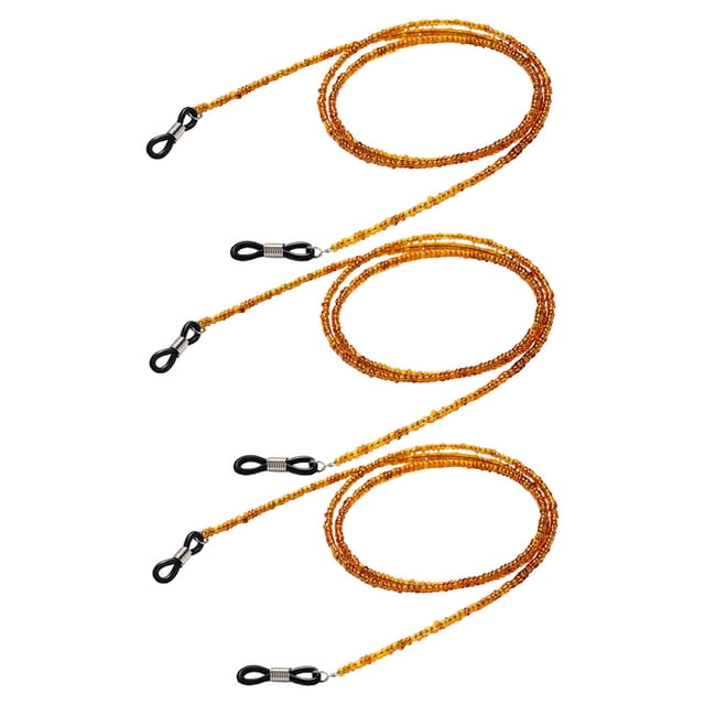 OUNONA 3 Pcs Eyeglass Chain Cute Brown Plastic Neck Hanging Strap for Men