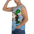 thumbnail image 3 of Balery Mallard Duck Swimming In A River Camisetas sin mangas para hombre, absorbe la humedad y protege contra el mal olor.-3X-Large, 3 of 7
