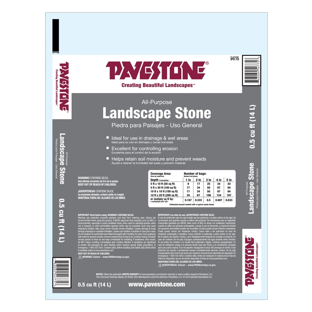Pavestone .5 Cu. ft. Bagged AllPurpose Landscape Stone Grey Walmart