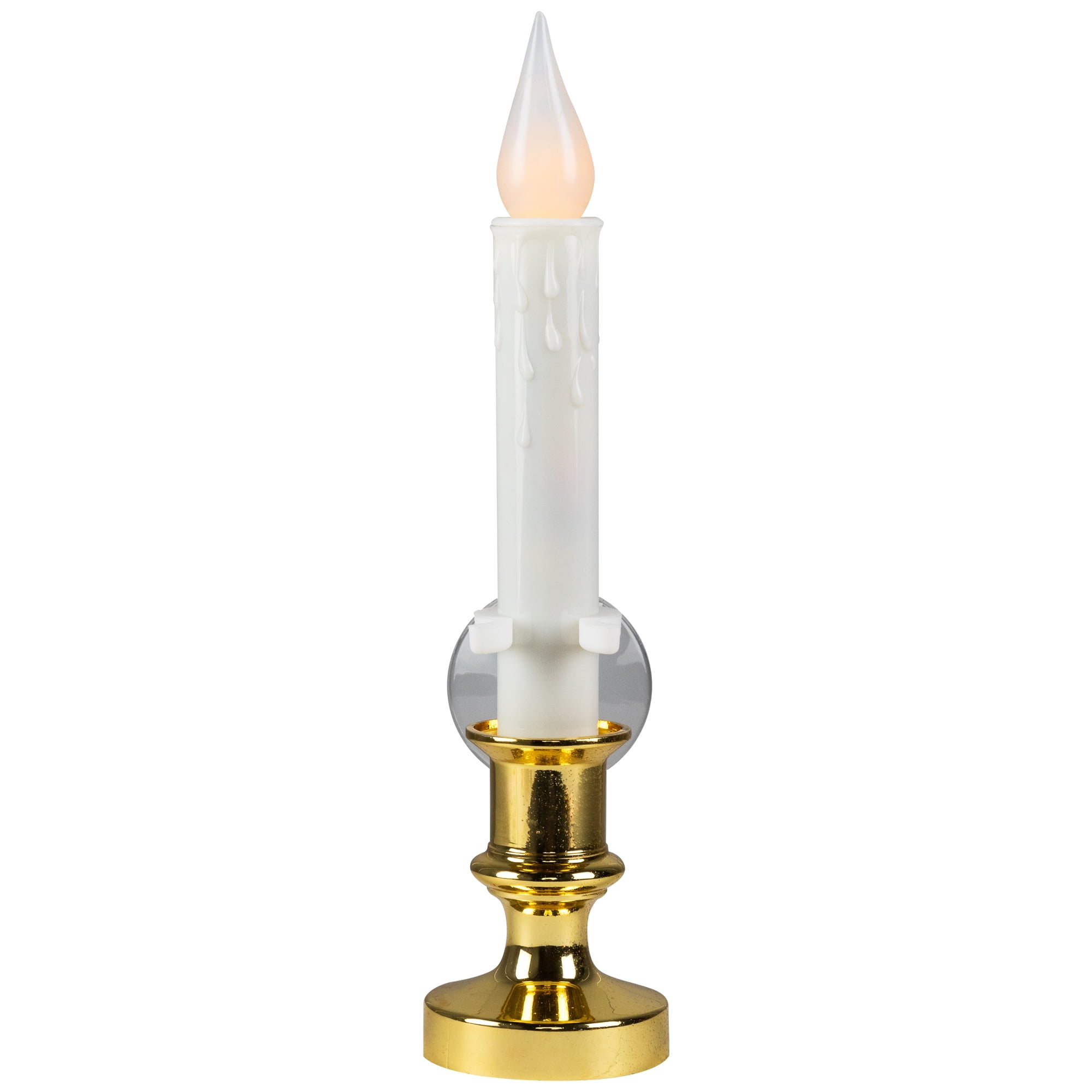 Set of 3 White LED C5 Flickering Window Christmas Candle Lamps with Timer 8.5"