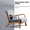 thumbnail image 2 of Ebello Home Inc Coastal Fabric Solid Print Accent Chair, Espresso Gray, 2 of 4