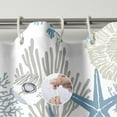 thumbnail image 3 of Nautical Starfish Seashell Coral Shower Curtain, Ocean Themed Shower Curtains for Bathroom, Waterproof Fabric Coastal Shower Curtain with 12 Hooks, 72 x 72 Inch, 3 of 6