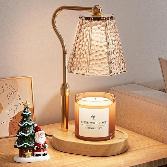 Candle Warmer Lamp with Timer Dimmable, Height Adjustable Wax Melt Warmer for Home Decor & New Home Bedroom, Vintage Candle Lamp for Scented Wax Jar Candles with 2 Bulbs,Birthday Gift for Women & Mom