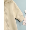thumbnail image 6 of Qiylii Baby Bear Ear Hooded Bodysuit, Solid Color Long Sleeve Zipper Romper, 6 of 8