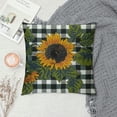 thumbnail image 2 of Pratyus Sunflower Leaves Checkered Square Pillow Cover Case for Cushions Sofa Bed Outdoor Decoration High-Quality All Year Round for Car Couch Bedroom 1PC 24x24in, 2 of 5