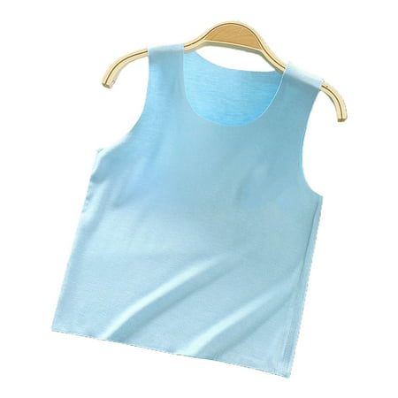 

KAOU Baby Shirt Solid Color All-match Breathable Kids Unisex Vest for Summer