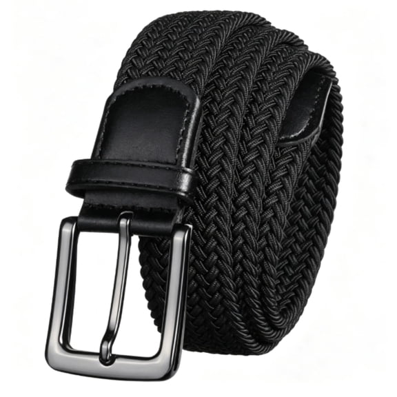 Mens Braided Belt - Elastic Belt, Stretch Belts for Men, Casual Golf Woven Strap