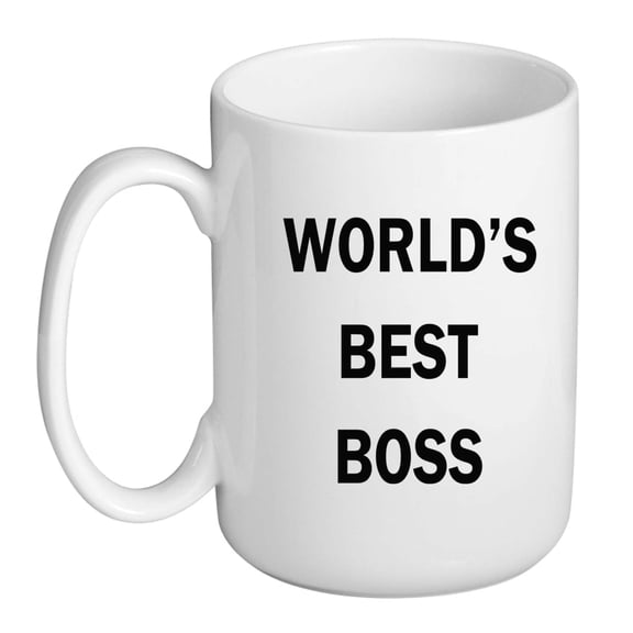 World's Best Boss 15 oz Ceramic Mug - Coffee Cup, White