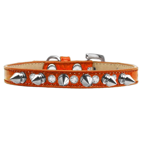 Dog, Puppy and Pet Ice Cream Collar, "Crystal Silver Spikes"