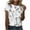 White, variant on ICHUANYI Women's Fashion Summer Floral Print Regular Tops Short Sleeves Round Neck T Shirt