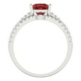 thumbnail image 4 of 3.36 ct Brilliant Princess Cut Natural Garnet 18K White Gold Solitaire with Accents Engagement Bridal Wedding Ring Band Set size 7.25, 4 of 7