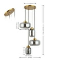 thumbnail image 3 of SAFAVIEH Equinox 4-Light LED Smoke Grey Glass Pendant Light with Grey Shade, 3 of 8