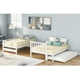 thumbnail image 5 of White Twin/Twin-Full Bunk Bed w/ Twin Trundle &amp; Storage, Pine Wood, Safe Staircase Design, Ideal for Bedroom, Space-Saving, Versatile, 5 of 23