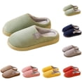 thumbnail image 3 of XIMIN Women Men Cotton Slippers Stripe Non-slip Soft Plush Slippers Home Indoor Bedroom Shoes Cozy Slippers Corduroy House Slippers Winter Autumn Warm Slippers, 3 of 4
