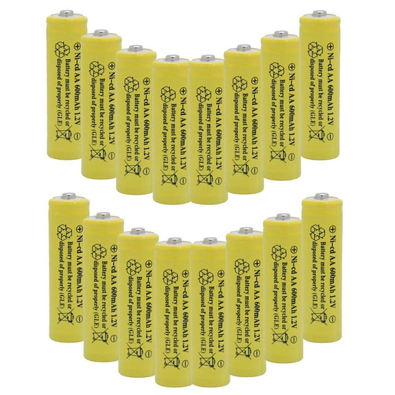 BAOBIAN Nicd AA 600mAh 1.2V Rechargeable Batteries Outdoor Solar Light (16 Pack)