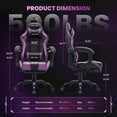 thumbnail image 3 of JONPONY Big and Tall 500LBS Gaming Chair, Ergonomic Design, Gamer Chair PU Leather with Footrest and Lumbar Support, High Back Office Chair Support, Long Sitting Computer Chair, Purple, 3 of 9