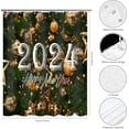 thumbnail image 2 of 2024 Happy New Year Shower Curtain for Bathroom, Merry Christmas Shower Curtain Set Waterproof Fabric Bathtub Curtain Decor with 12 Hooks, 72x72 inches, 2 of 6