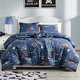 thumbnail image 2 of ESCA Game Boy Navy Blue Reversible Comforter Set with Pillow Shams, Toy Throw Pillow Cushion - Twin Sizes - All Season, 2 of 5
