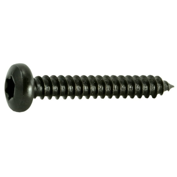#10 x 1-1/4" Black Steel Star Drive Pan Head Sheet Metal Screws (15 pcs.)