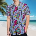 thumbnail image 5 of High Quality Hawaiian Shirts for Men Short Sleeve Aloha Beach Shirt Floral Summer Casual Button Down Shirts Blouses MVBXHQ, 5 of 7