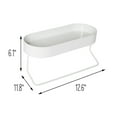 thumbnail image 6 of Honey-Can-Do Steel Oval Top Tray Wall Mount Bath Storage Shelf with Towel Bar, White, 6 of 6