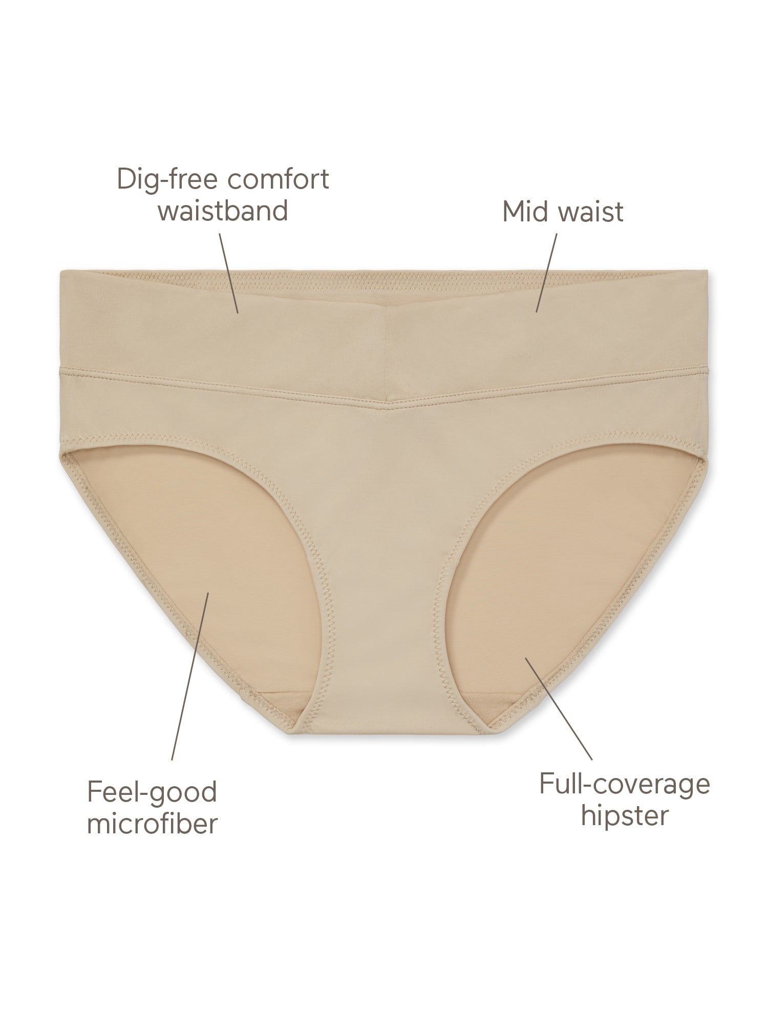 Warners® Blissful Benefits Women's Dig-Free Comfort Waist Microfiber 3-Pack Hipster
