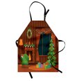 thumbnail image 1 of Cozy Apron, Merry Christmas Themed Cartoon Design Room with Log Tree and Presents, Unisex Kitchen Bib with Adjustable Neck for Cooking Gardening, Adult Size, Multicolor, by Ambesonne, 1 of 4