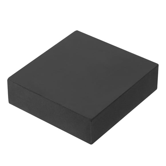 Uxcell Bloc de Banc en Caoutchouc 4x4x1.2" Base Carrée à Estamper Martelage Métal, Noir