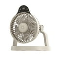 thumbnail image 2 of Camping Fan with LED Lantern, 10000mAh Rechargeable Battery Operated Oscillating Fan, Portable Tent Fan, 4 Speeds for Outdoor Camp RV Jobsite Home Office, 2 of 8