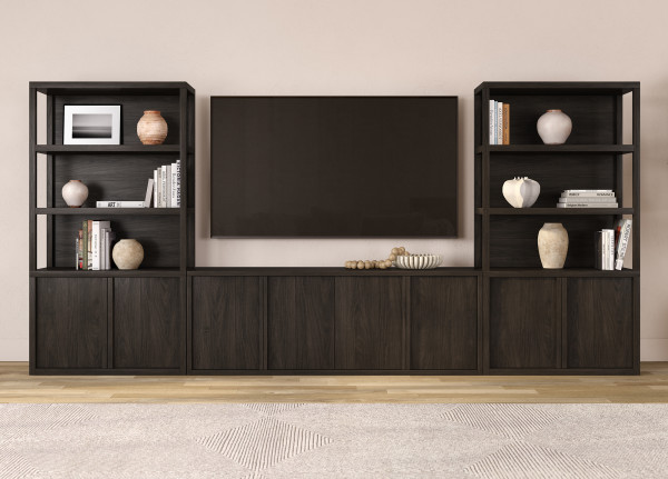 Savin Rectangular TV Stand for TV's up to 75" in Alder Brown