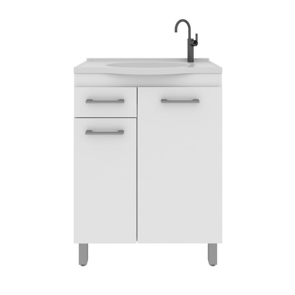 Mueble para Baño Con Lavamanos 2 Puertas 1 Cajón PDC-38 Blanco