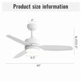 thumbnail image 3 of 46"Ceiling Fan with Light and Remote Indoor Ceiling Fan with 6-Speed Reversible DC Motor Dimmable LED Ceiling Light, 3 of 7