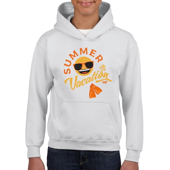 Summer Vacation - Retro Beach Emoji Travel Graphic Youth's Hoodie