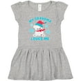 thumbnail image 3 of Inktastic Polar Bear My Grandma Loves Me in Santa Hat with Snowflakes Girls Toddler Dress, 3 of 5