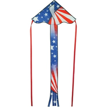 In the Breeze 3395 — Patriotic 30-inch Mini Fly-Hi Kite — Colorful, Easy-Flying, Single-Line Kite, Kite Bag and Line Included